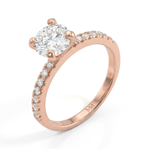 Finesse - Moissaniteforlovelsesring med sidesten