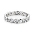 Celestine - Snoet alliancering med moissanite i kassefatning