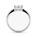 Stellar - Moissaniteforlovelsesring med pavéfattede sidesten og delt ringskinne