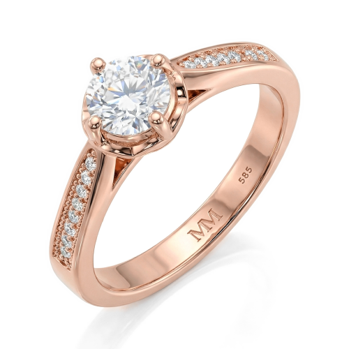 Celeste - Moissaniteforlovelsesring med pavésidesten