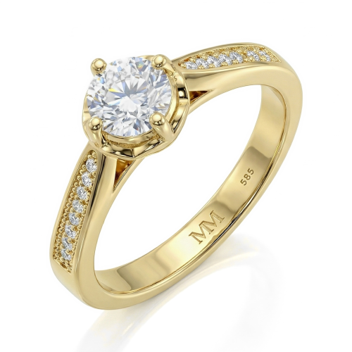 Celeste - Moissaniteforlovelsesring med pavésidesten