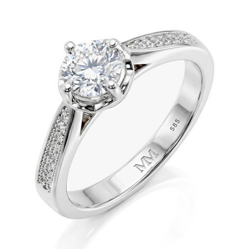 Celeste - Moissaniteforlovelsesring med pavésidesten