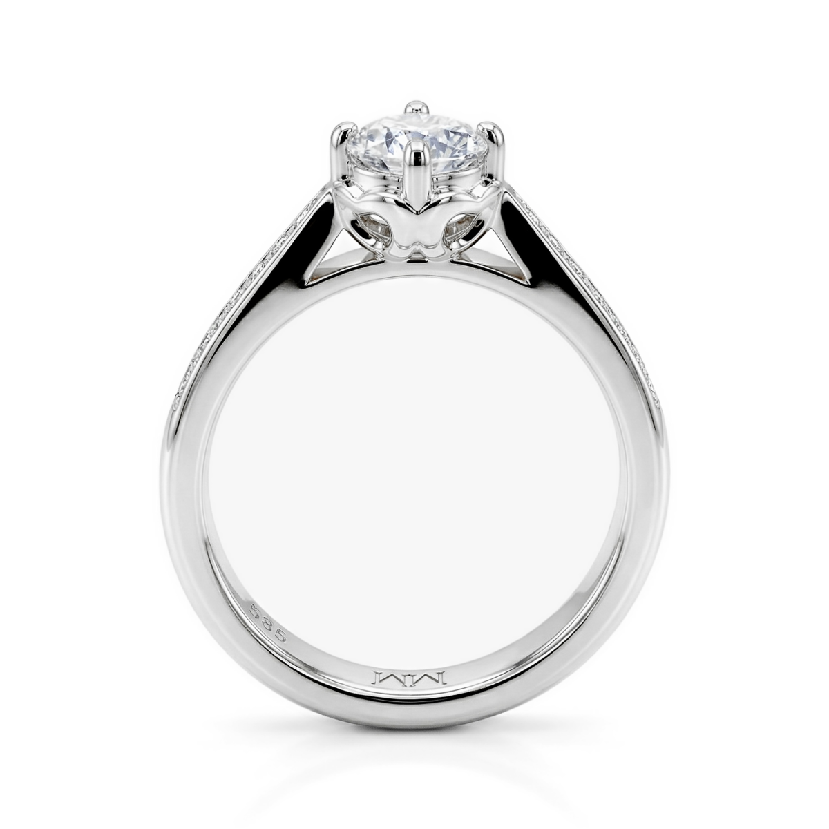 Celeste - Moissaniteforlovelsesring med pavésidesten