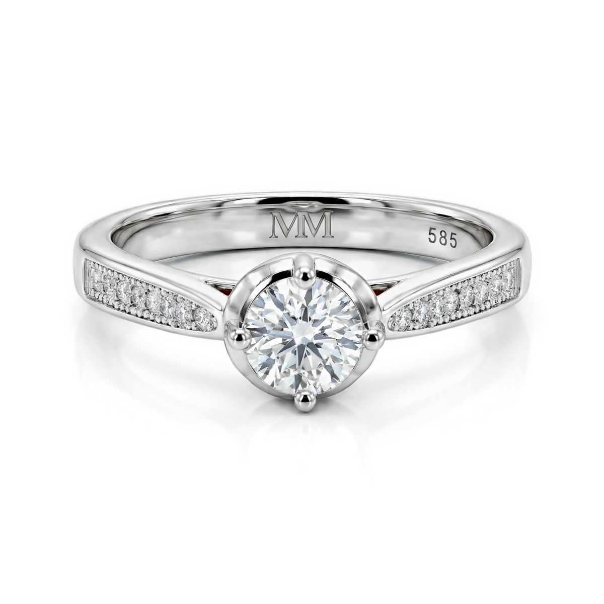 Celeste - Moissaniteforlovelsesring med pavésidesten