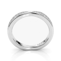 Aria - Buet vielsesring med moissanite i pavéfatning