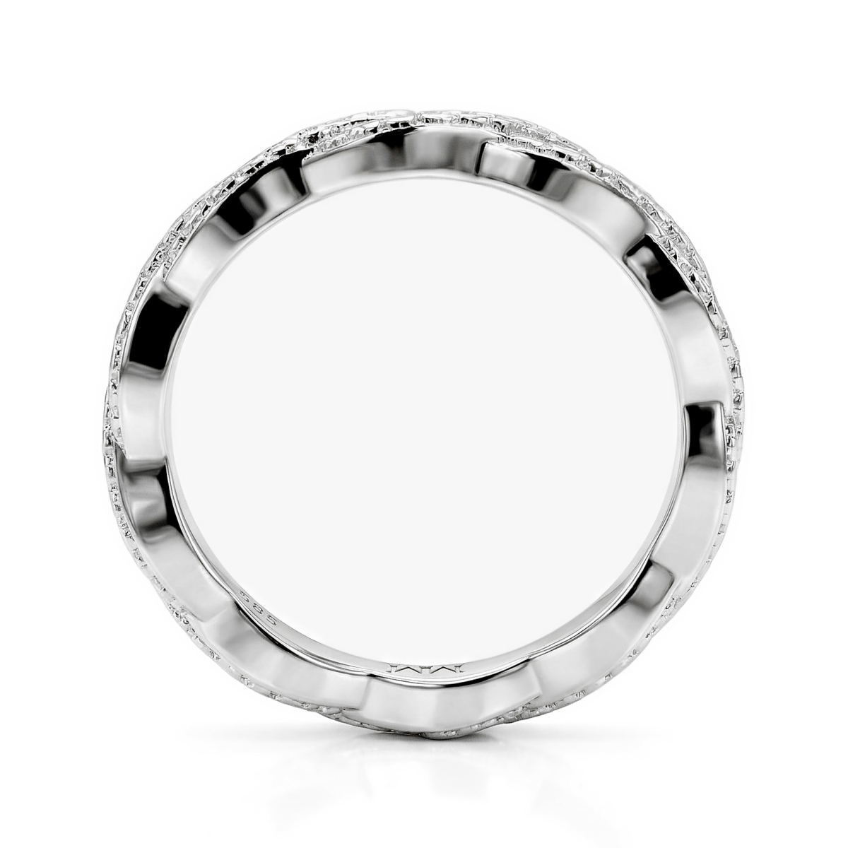 Seraph - Moissanitealliancering i snoet pavédesign