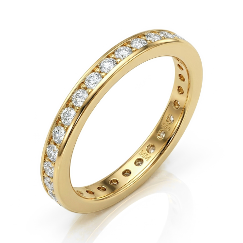 Zenora - Alliancering med moissanite i kanalfatning
