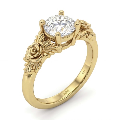 Roselle - Floral forlovelsesring med moissanite og pavéfatning