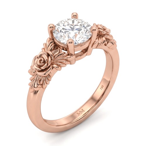 Roselle - Floral forlovelsesring med moissanite og pavéfatning