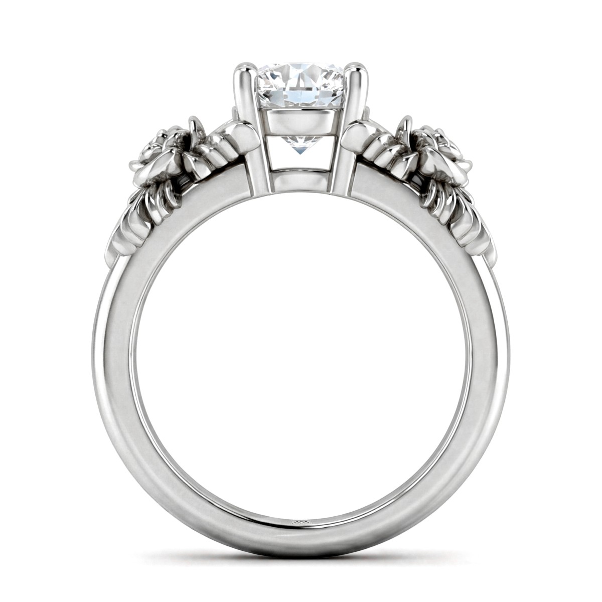 Roselle - Floral forlovelsesring med moissanite og pavéfatning