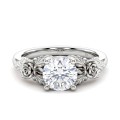 Roselle - Floral forlovelsesring med moissanite og pavéfatning