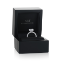 Amorelle - Forlovelsesring med moissanite med hjerteformet slibning og skjult halo