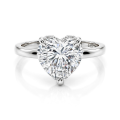 Amorelle - Forlovelsesring med moissanite med hjerteformet slibning og skjult halo