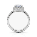 Lustrella - Haloforlovelsesring med moissanite og pavéfattet ringskinne