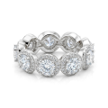Allegra - Alliancering med moissanite, halo og accentsten