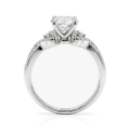 Mirari - Moissanite-forlovelsesring med snoet delt ringskinne og pavéfattede accentsten