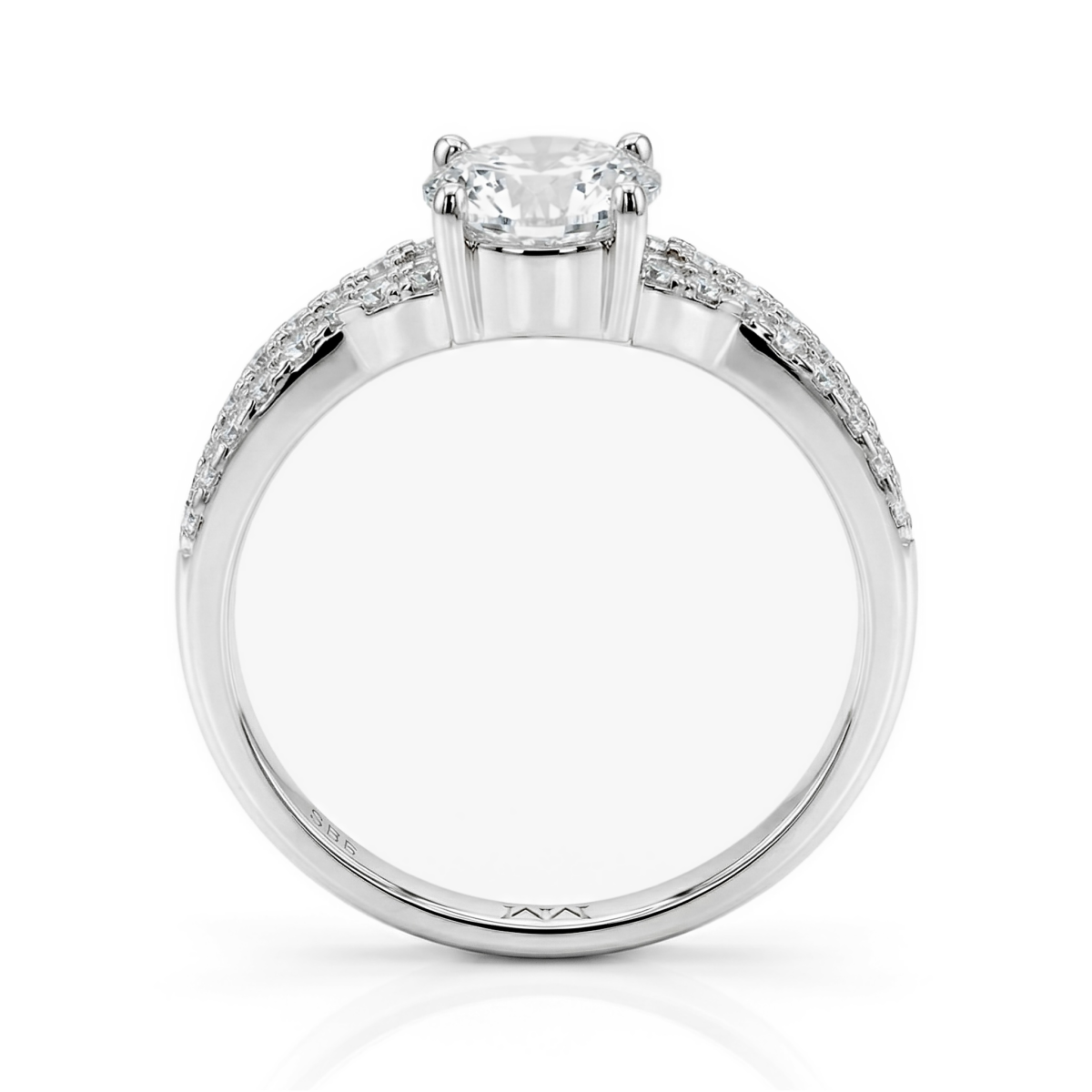 Verity - Moissaniteforlovelsesring med snoet ringskinne