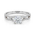Verity - Moissaniteforlovelsesring med snoet ringskinne