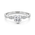 Affection - Forlovelsesring med moissanite i hjerteformet slibning og snoet ringskinne