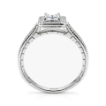 Paragone - Halo-forlovelsesring med moissanite i prinsesseslibning og struktureret ringskinne