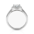 Amoria - Forlovelsesring med moissanite i hjerteformet slibning, halo og pavéfattede sidesten