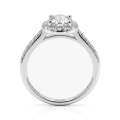 Orletta - Forlovelsesring med oval moissanite, pavéhalo og pavéringskinne