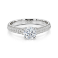 Venette - Moissaniteforlovelsesring med pavéfattede sidesten