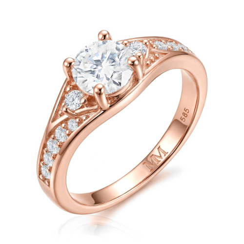 Seraphis - Moissaniteforlovelsesring med sidesten