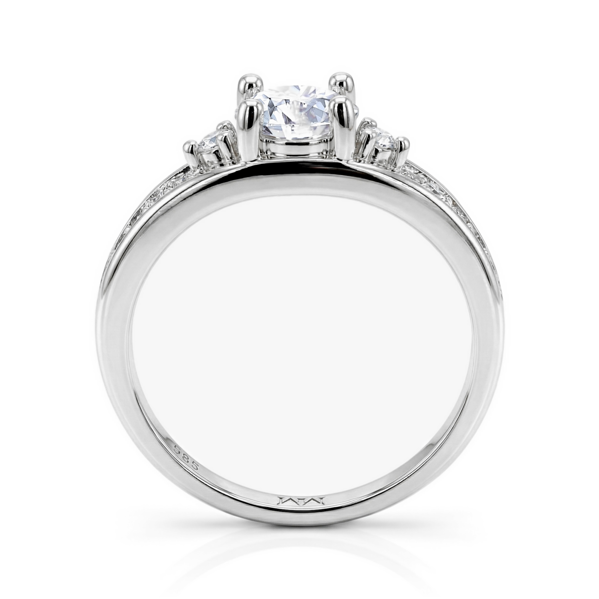 Seraphis - Moissaniteforlovelsesring med sidesten