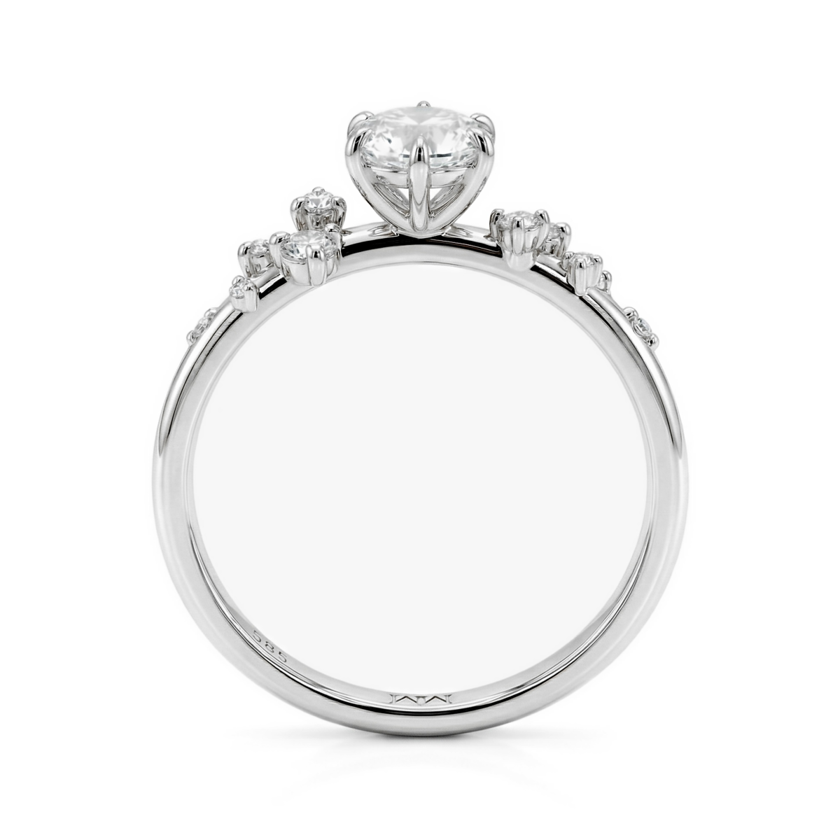Aurora - Ring med moissanite og minimalistiske sidesten