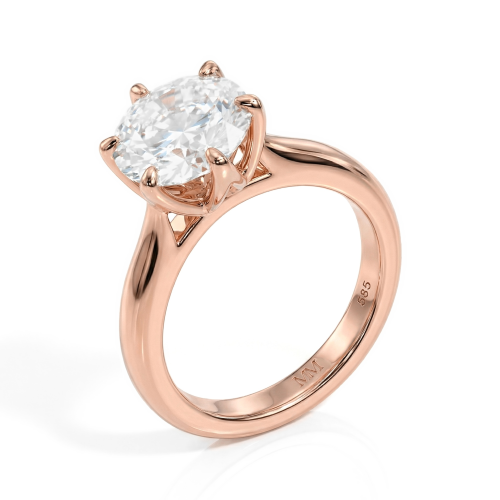 Yulia - Solitairering med moissanite i tulipanfatning