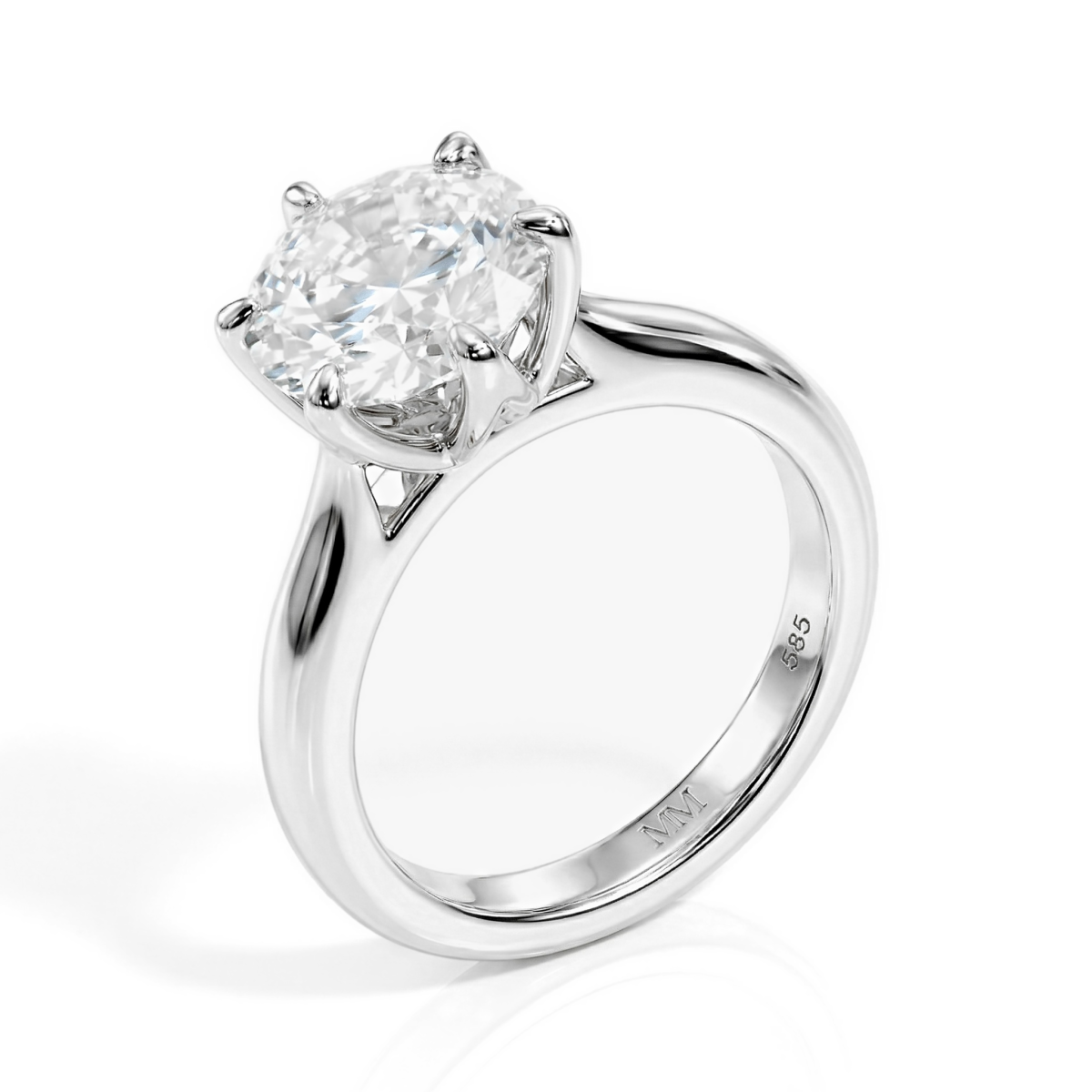 Yulia - Solitairering med moissanite i tulipanfatning