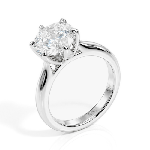 Yulia - Solitairering med moissanite i tulipanfatning
