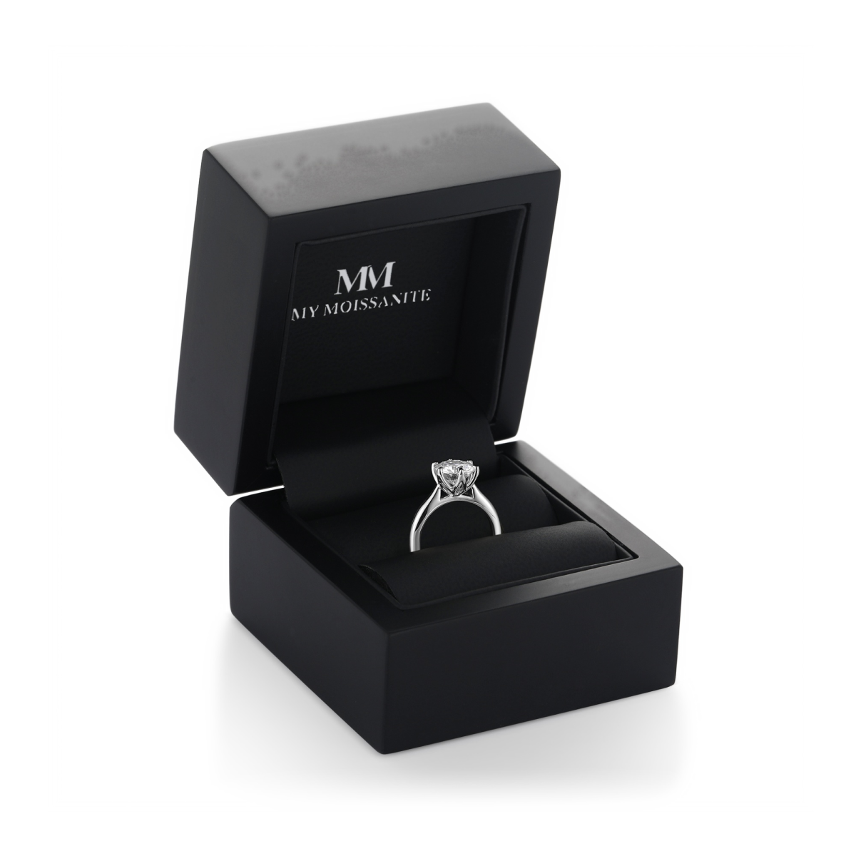 Yulia - Solitairering med moissanite i tulipanfatning