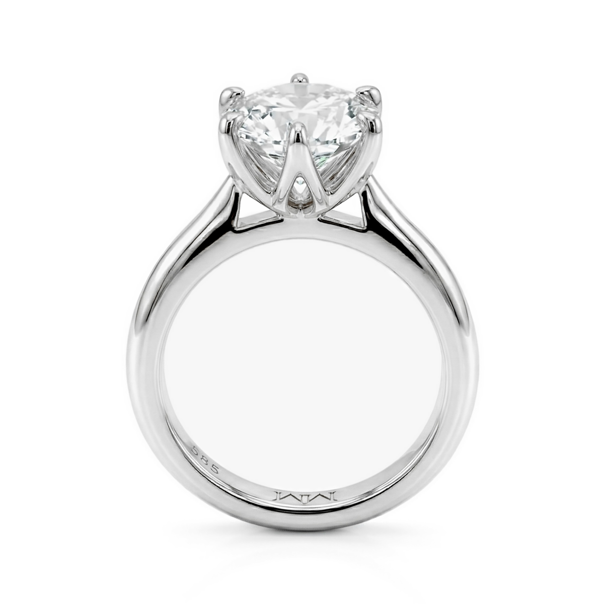Yulia - Solitairering med moissanite i tulipanfatning