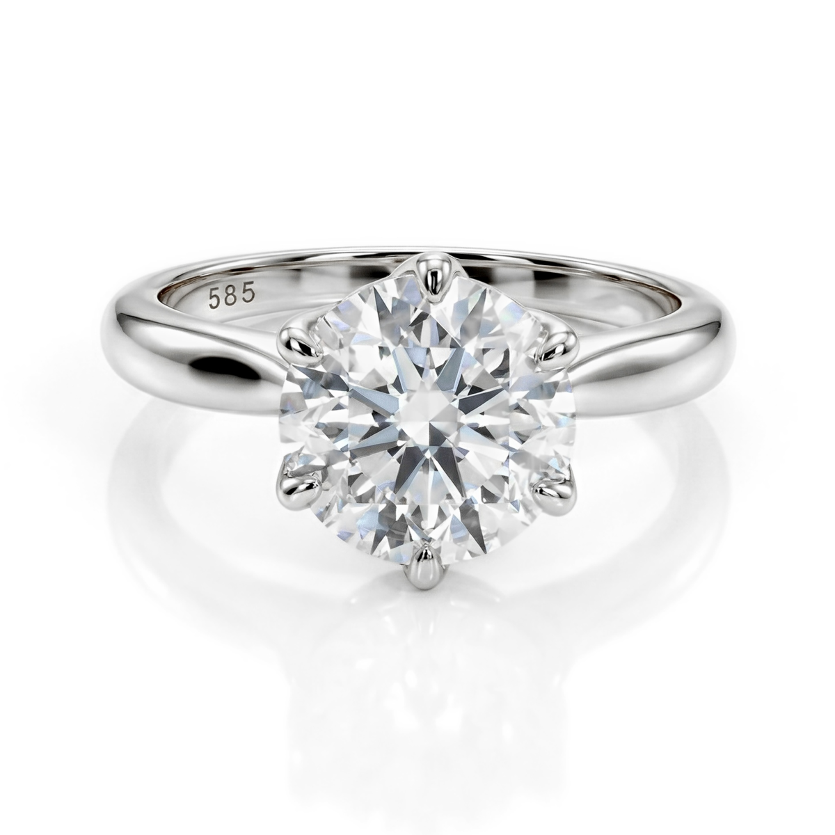 Yulia - Solitairering med moissanite i tulipanfatning