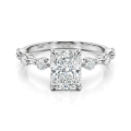 Isla - Ring med moissanite i radiantslibning og sidesten