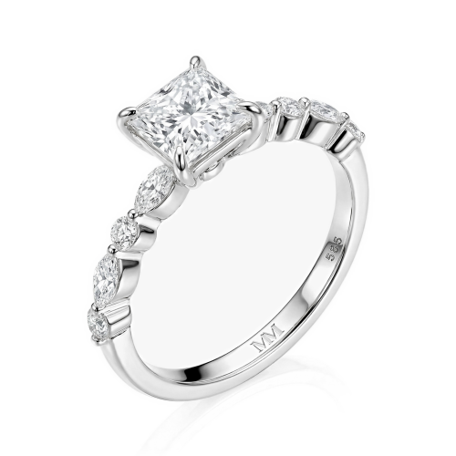 Ava - Ring med moissanite i prinsesseslibning