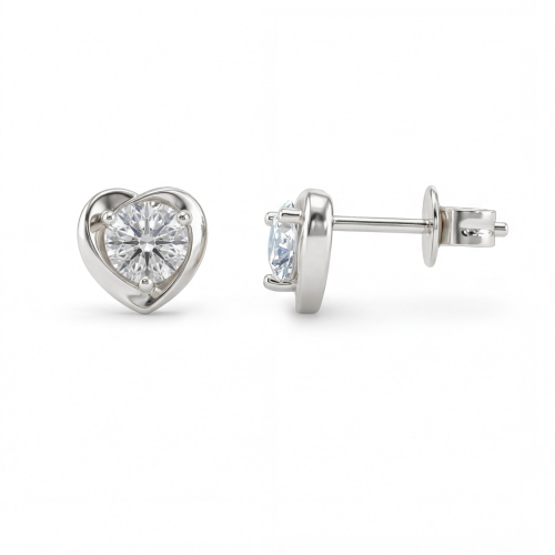 Luster – Hjerteformede moissaniteørestikker