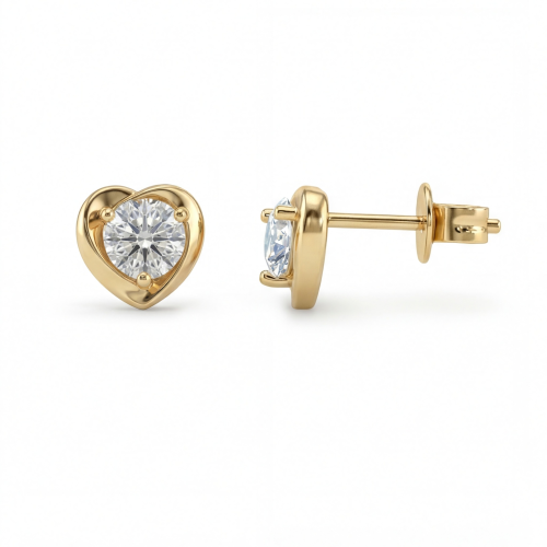 Luster – Hjerteformede moissaniteørestikker
