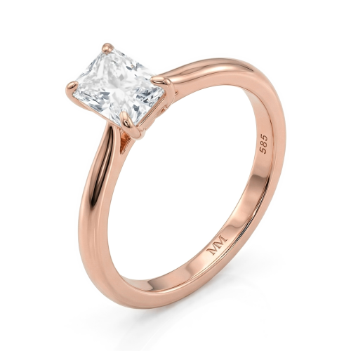 Lustra – Solitairering med moissanite i radiantslibning