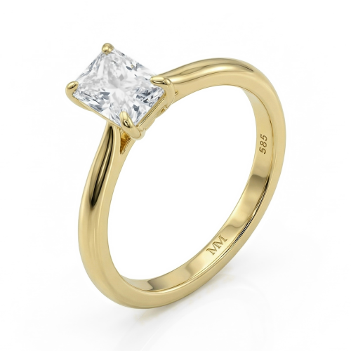 Lustra – Solitairering med moissanite i radiantslibning