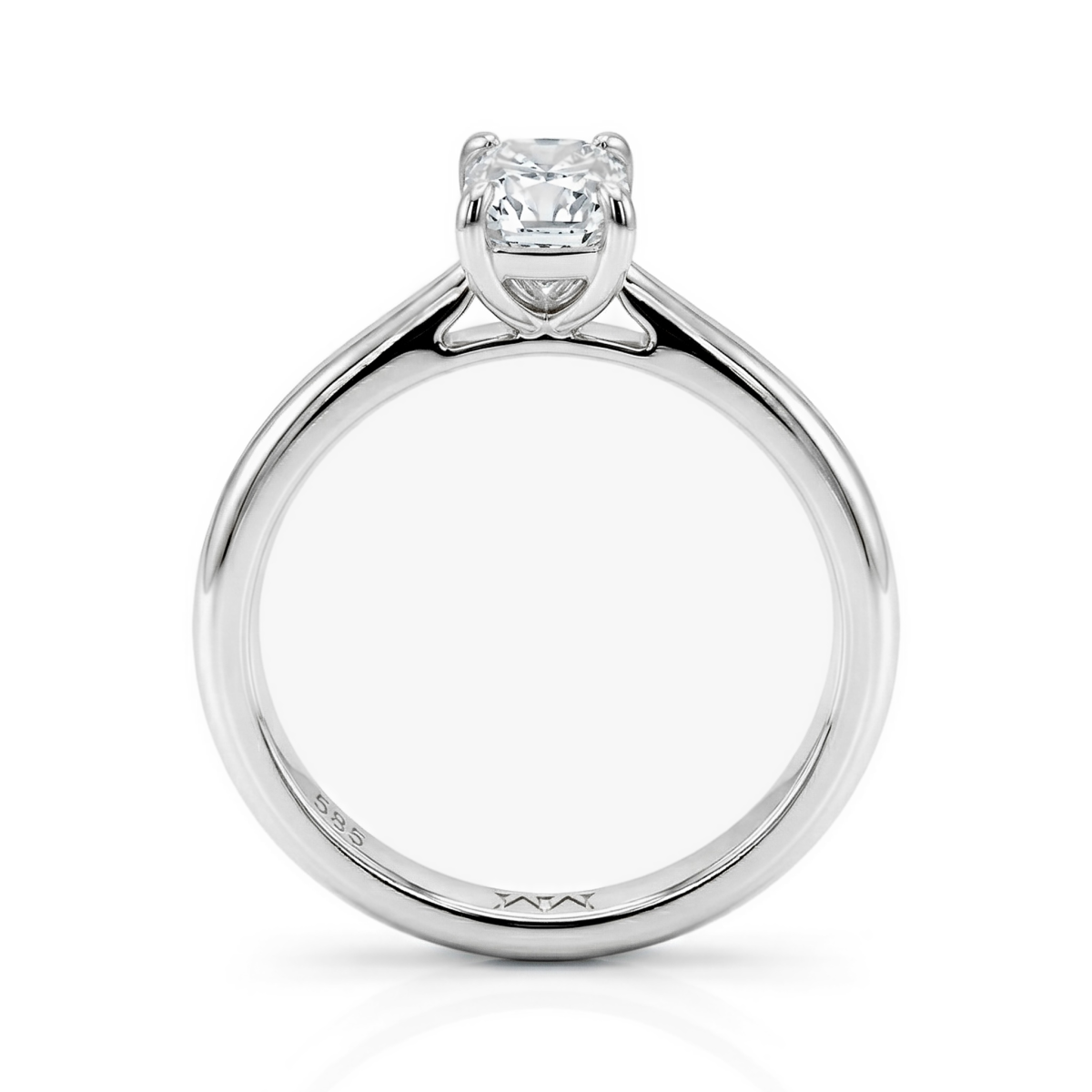 Lustra - Solitairering med moissanite i radiantslibning