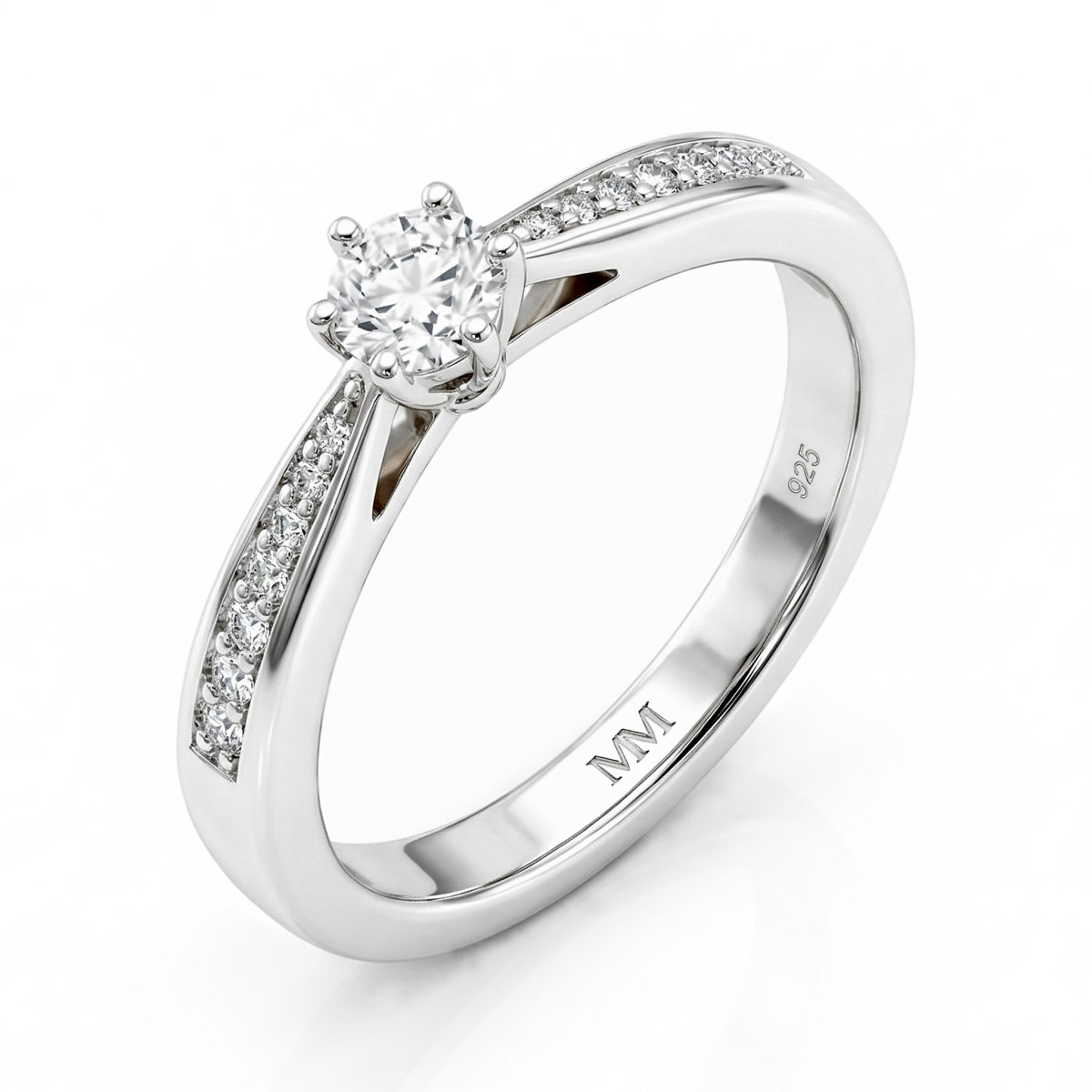 Sophia-ring - Moissaniteforlovelsesring med pavésidesten