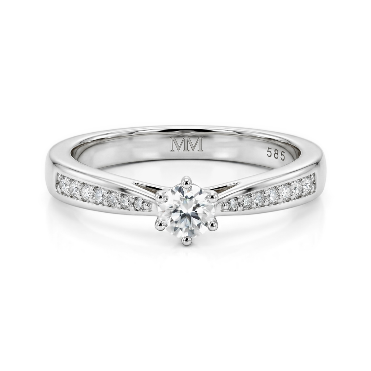 Sophia-ring - Moissaniteforlovelsesring med pavésidesten