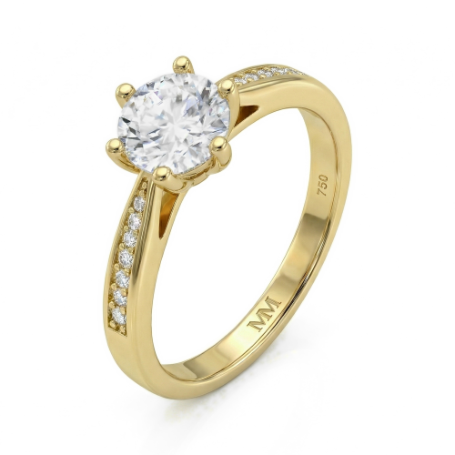 Sophia - Moissaniteforlovelsesring med pavésidesten