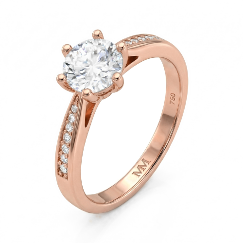 Sophia - Moissaniteforlovelsesring med pavésidesten