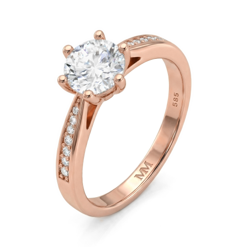 Sophia - Moissaniteforlovelsesring med pavésidesten