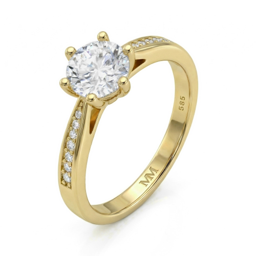 Sophia - Moissaniteforlovelsesring med pavésidesten