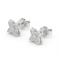 Sparkling Flowers - Ørestikker med moissanite i pavéfatning